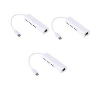 jojofuny 3pcs Type C Ethernet Adapter Network Port and USB Hubs for Plus Note for Usb-c to Ethernet Connections