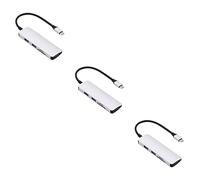 jojofuny 3pcs Usb Type-c to Usb Ports Multi-function Hub Adapter for Laptops Compact Silver Card Reader Compatibility for Type-