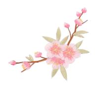 jojofuny 3pcs Wintersweet Iron on Patches Sewing Patch Embroidery Pink Cloth Creative Heat Transfer Decorative DIY Clothes Sewing T-Shirt Costume