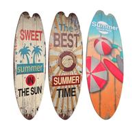 jojofuny 3pcs Wooden Surfboard Wall Hanging Signs with Rustic Vintage Style Assorted Colour Synthetic Material Decorative Wall Ornament Or Space