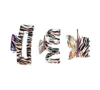jojofuny 3pcs Zebra Pattern Hair Claw Clips Set Acrylic W Shape Butterfly Large Hair Jaw Clips for Women Color Gradient Accessories