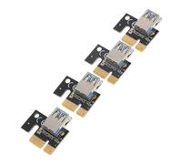 jojofuny 4 Pack PCI-E 1X to 16X Mining Adapter Cards USB 3.0 Riser Cards Non-Blocking Data Transmission High Durability Computer Parts