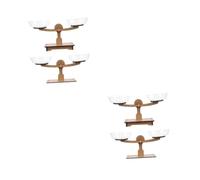 jojofuny 4 pcs DIY Wooden Balance Scales Montessori Educational Math Learning Tool for Preschool Science Early Physics Teaching and Homeschool Kindergarten Activities
