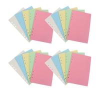jojofuny 4 Sets A5 Loose-Leaf Notebook Refill Paper, Colored Lined Six-Hole Binder Inserts for Planner, Refillable Journal Writing Paper for School and Office Use