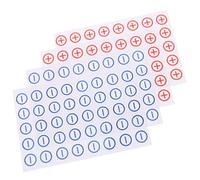 jojofuny 4 Sheets Polarity Warning Stickers for Electrical Machines Safety Compliance Removable Self-adhesive Paper Labels round Shape Suitable for Industrial Use