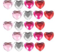 jojofuny 400pcs Heart Shape Flatback Acrylic Rhinestones Mix Light Red Pink Rose Red White DIY Craft Gems for Jewelry Embellishments and Dress Decoration