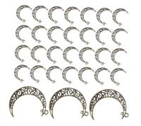 jojofuny 40pcs Hollow Crescent Moon Charms Zinc Alloy Lunar Pendants with Intricate Filigree for DIY Necklace Bracelet Earring Jewelry Making Accessories and Stylish