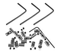 jojofuny 40pcs Pin Locks Set with Locking Clasp for Badges and Pins, Copper Material, Silver Colour, Sturdy and Never Fall, for Shoes and Vests Accessories