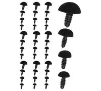 jojofuny 40pcs Plastic Oval Nose for Stuffed Animals with Flocking Material and Easy Installation, for Crafting Projects and Amigurumi Crochet, Black Safety DIY Nose for Plush