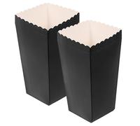 jojofuny 48pcs Paper Popcorn Boxes Popcorn Treat Boxes Large Capacity Black Sl esign Safe Material Party Movie Snack Packaging