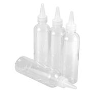 jojofuny 4pcs 200ml Fine Tip Squeeze Bottles for Travel Refillable Glue, Paint and Machine Oil Dispensing, Portable Plastic Dropper Bottles with Precision Nozzle for DIY and Crafts
