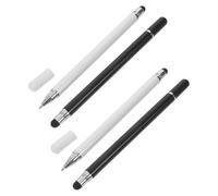 jojofuny 4pcs 3-in-1 Stylus Pen for Touch Screen Devices and Phones with Alloy Body and Silicone Tip, Smooth and Responsive Interaction for Home and Office Use