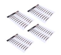 jojofuny 4pcs 6d Hair-like Eyebrow Stickers Waterproof Brown Fake Eyebrow Tattoos with Water Transfer Paper Material for Easy to Apply and Natural Look