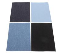 jojofuny 4pcs Adhesive Denim Patches for Jeans Repair Strong Adhesion Sticky Applique for Inside Outside Holes DIY Friendly Ripped Jeans Patch Kit in Light Blue Sky Blue Black Versatile