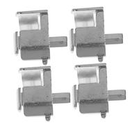 jojofuny 4pcs Adjustable Zinc Alloy Glass Clamp Brackets for Grass and Hard Board, Silver Shelf Clips with No Burr and High Force Bearing, for Garden Netting and Shelves