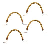 jojofuny 4pcs Bamboo Teapot Handles Replacement Set, Medium Size Retro Kettle Grips for Household Ceramic, Glass, and Purple Clay Teapots, Convenient Manual Installation Accessories