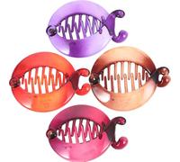 jojofuny 4pcs Banana Hair Clips for Women Large Oxford Material Ponytail Holder Clips Suitable for Thick and Curly Hair Set Red Purple Burgundy Brown