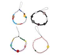 jojofuny 4pcs Beaded Phone Strap Holder Short Wrist Chain Drop Lanyard Mobile Phone Pendant for Summer Travel Shopping with Enhanced Security and Lightweight Comfort