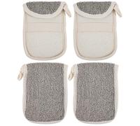 jojofuny 4Pcs Black Linen Soap Pouch Foaming Net Exfoliating Mesh Bathing Soap Holder for Shower and Handmade Storage