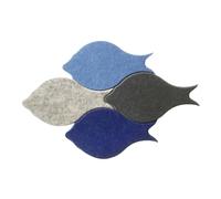 jojofuny 4Pcs Cartoon Fish Felt Tiles Self-Adhesive Memo Board Wall Art Decor for Home Office Lightweight Felt Notice Board for Photos and Messages Colorful Wall Stickers in Grey and Blue