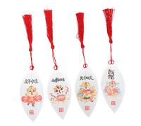jojofuny 4pcs Chinese Style Tiger Bookmarks with Veins Design Year Tiger Bookmarks for Reading Studying Collecting for Birthdays Thanksgiving Christmas