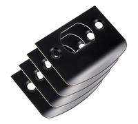 jojofuny 4pcs Door Lock Guide Stainless Deadbolt Plate Front Door Lock Plate Reinforced Deadbolt Strike Exterior Key Black