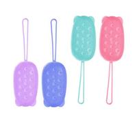 jojofuny 4pcs Double Side Silicone Bath Scrubbers Handheld Massage Brush for Adults Body Cleaning Exfoliating Shower Brush Suitable for Wet and Dry Use in Bathing