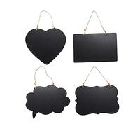 jojofuny 4pcs Double Sided Wooden Message Chalkboard Lightweight Hanging Blackboard Decoration for Home School Party Signs DIY Crafts Creative Shapes
