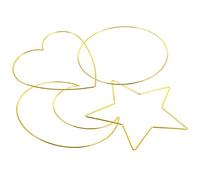 jojofuny 4pcs Dream Catcher Metal Rings Set with Moon Star Heart Circle Shapes, Pentagram Macrame Wire Hoops for DIY Dreamcatcher Crafting and Wall Hanging Decor