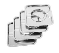 jojofuny 4pcs Gas Stove Drip Tray 19cm Stainless Steel Square Burner Spill Catcher Lightweight and Easy to Store Removable Oil Splash Guard for Gas Cooktops