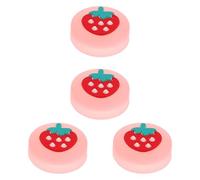 jojofuny 4pcs Glow in The Dark Thumb Grips for Switch Controllers, Silicone Joystick Caps with Strawberry Design, Non-slip Button Covers for Gaming Controller Accessories