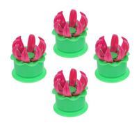 jojofuny 4pcs Manual Steam Bun Mold Set for Household Baozi Making, Red Plastic Dumpling Press Kitchen Utensils, Bao Cooking Tool for Home and Dim Sum Preparation