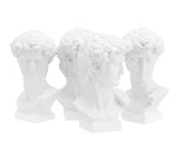 jojofuny 4pcs Mini Resin David Head Statue Set, Imitation Plaster Tabletop Decor with Elegant Design for Home Adornment and Relax Mood, Unique Interior Decoration