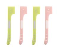 jojofuny 4pcs Pet Food Spoon for Dogs Cats Chewproof Plastic Spatula with Lid Opener Indoor Use Feeding Tool for Mixing and Serving Wet Canned Treats Pink and Green