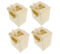 jojofuny 4pcs Plastic Bird Breeding Box Small Parakeet Nesting House Budgie Cage Nesting Boxes for Parrot Breeding and Birdcage Accessories