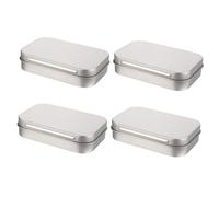jojofuny 4Pcs Portable Tinplate Storage Boxes Flip-top Organizer for USB Flash Drives Cigarettes Small Wear-resistant Compact Case for Outdoor Carrying