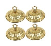 jojofuny 4pcs Pure Copper Closed Ceiling Pendant Light Hooks Chandelier Canopy Kit with Mounting Plates for Indoor Hanging Fixtures and Crystal Lamp Accessories