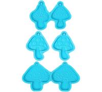 jojofuny 4pcs Silicone Eardrop Mold Mushroom Earring Silicone Molds Beautiful Blue Non-Stick Not Easy to Break Or Deform for Friends Family Special Holidays Birthday Unique Christmas