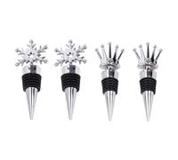 jojofuny 4pcs Silver Wine Bottle Stoppers Stainless Steel Anti-Rust Bottle Plugs for Wine Creative and Delicate Accessories for Home Bar Use