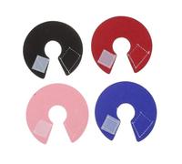 jojofuny 4pcs Small Bird Collars for Parrots Anti-scratch Protective Neck Rings Mixed Colors Red Pink Blue Black Prevent Plucking and Wound Licking Comfortable Pet Neckwear for Healing