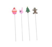 jojofuny 4Pcs Stainless Steel Cake Tester Pins Baking Tool for Cake Doneness Testing with Strawberry, Hand, Christmas Tree, and Snowman Shapes for Baking and Cooking