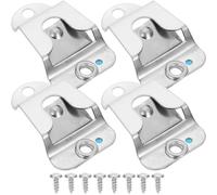 jojofuny 4pcs Stainless Steel Mic Hanger Clip with Screws Universal Microphone Mounting Holder for Ham Radio Cb Radio Vehicle Use