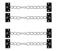 jojofuny 4pcs Stainless Steel Safety Door Latch Chain Lock with No-Drill Installation and Adjustable Chain for Window and Door Security Inside Bedroom Use