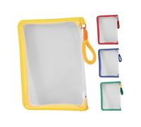 jojofuny 4pcs Transparent Zipper Document Wallets with Handle Mesh Storage Bags for Office School and Travel Clear Plastic File Folder Organizers Secure Closure and Portable Design