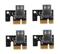 jojofuny 4pcs Usb to Pci-e Adapter Card Mining Riser Cards for Computer Parts Pci-e to Adapter for Gaming Black