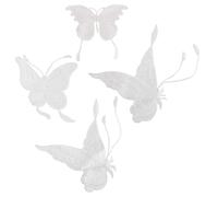 jojofuny 4pcs White Butterfly Embroidered Patches Fabric Appliques Sew-on Decorative Fabric Patch for Backpack and Jeans Casual Outfits Repair with Elegant and Delicate Design