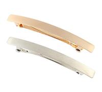 jojofuny 4Pcs Women Alloy Hairpins Bobby Pins Hair Clips, Rectangle Matte Gold and Silver Barrettes Set, Hair Accessories for Daily Styling and Special Occasions