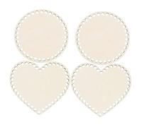 jojofuny 4pcs Wooden Bag Bottom Bases for DIY Crochet and Knitting Bags Smooth Wooden Shaping Frames Includes Round and Heart Shapes for Beginners and Embroidery Lovers