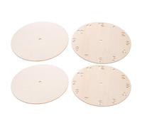 jojofuny 4pcs Wooden Dial Blank Clock Face for Teaching DIY Wood Clock Face Blank Living Decoration for Crafts