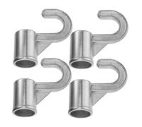 jojofuny 4pcs Zinc Alloy Hook Closet Rod Hooks Heavy Duty Wandstangenhaken for Hangers for Telescopic Rod Hanger Connection Tube Closet Hanging Organizer Silver